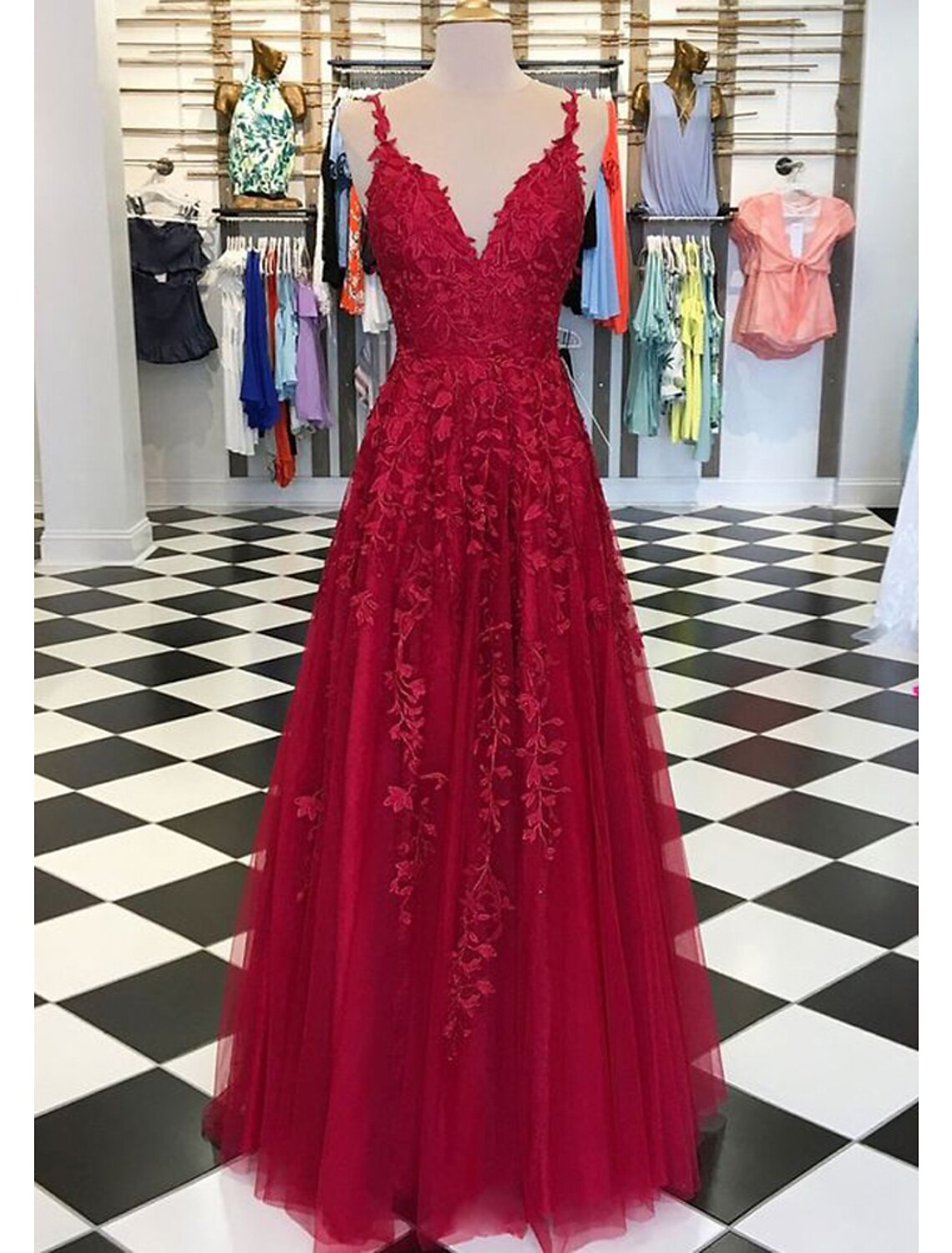 Tulle Bridesmaid Dress A-Line/Princess Bateau Knee-Length With Appliqued