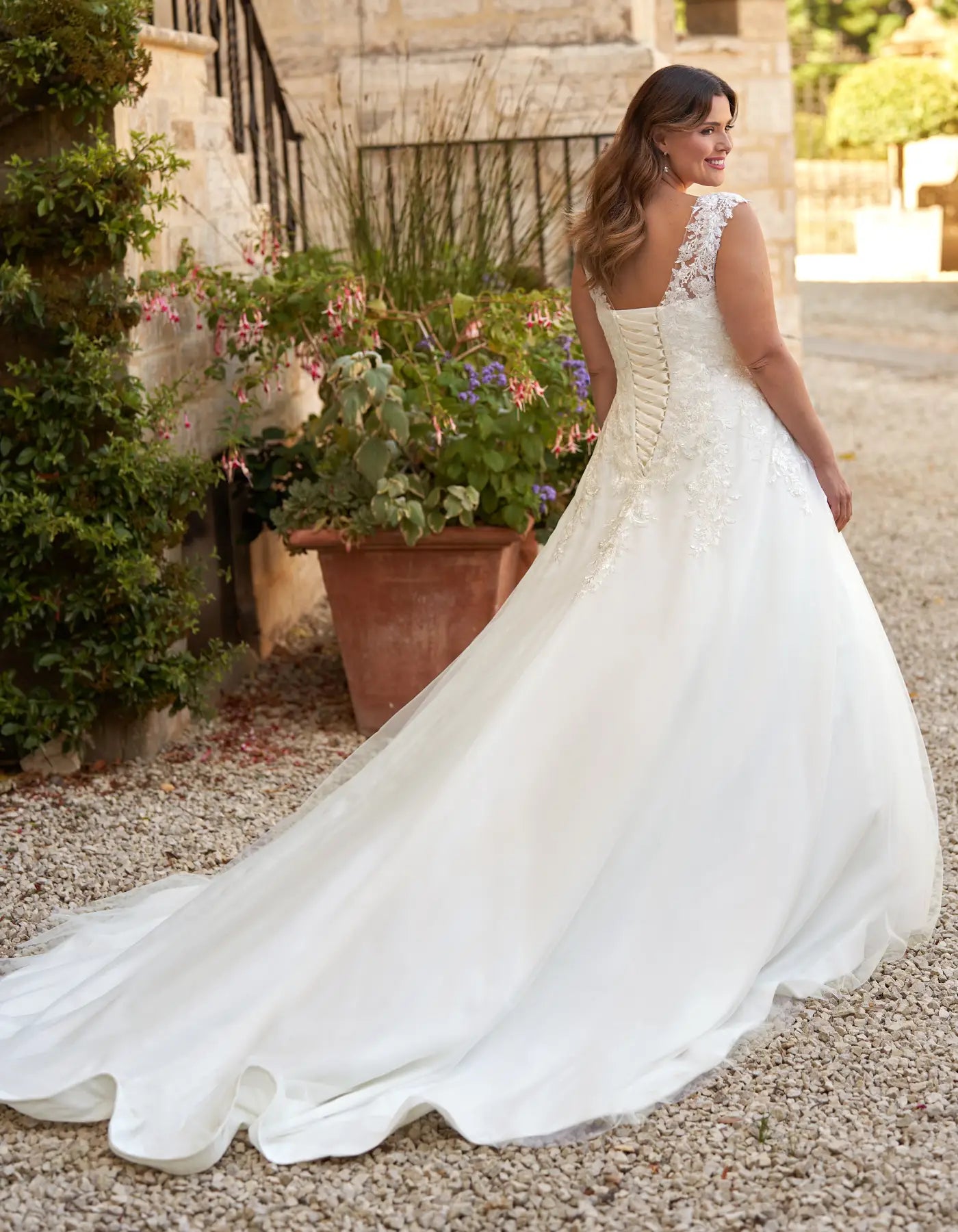 DingJiDress an illusion strap lace a-line