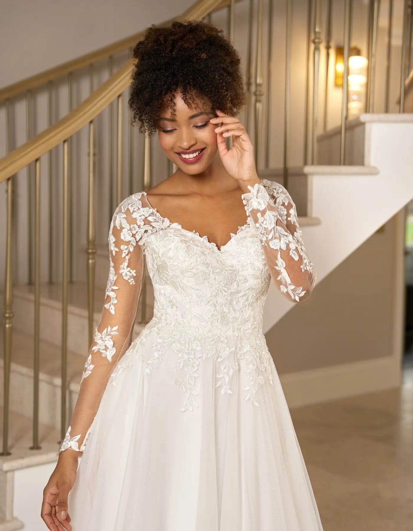 DingJiDress a long sleeve a-line with illusion back