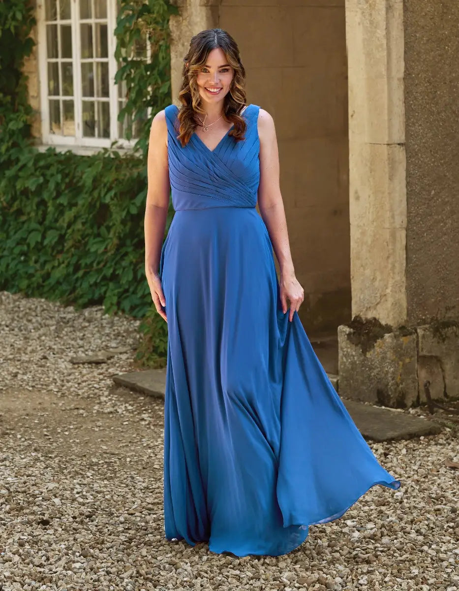a gorgeous pleated bodice with an unexpected romantic cowl back