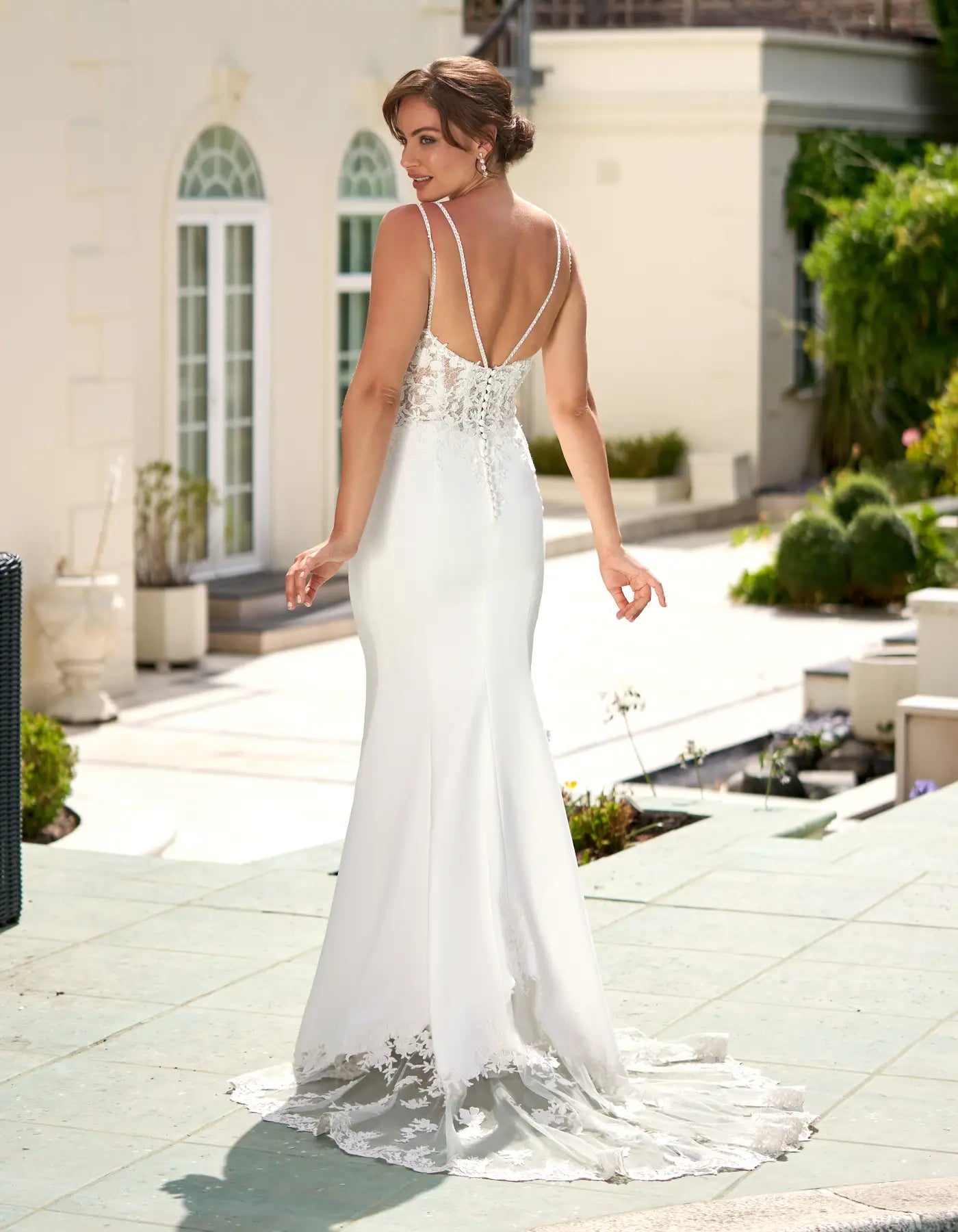 DingJiDress a crepe sheath with beaded double straps