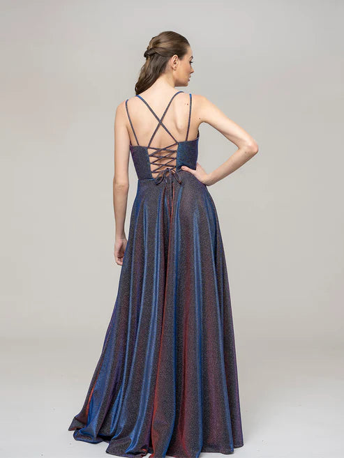 DingJiDress Floor Length Strappy A Line Formal Dresses With Pockets