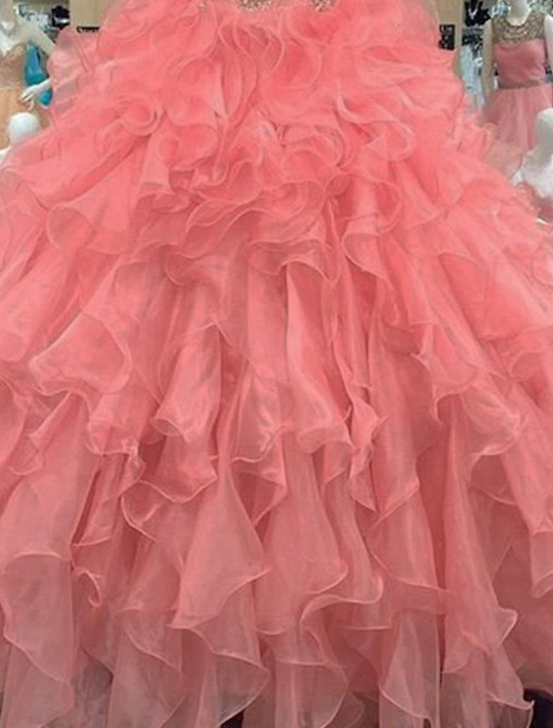 Ball Gown Quinceanera Dresses Sparkle & Shine Dress Wedding Prom Floor Length Sleeveless Strapless Organza with Sequin
