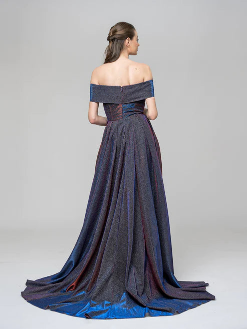 DingJiDress A Line Off The Shoulder Long Prom Dresses With Pockets