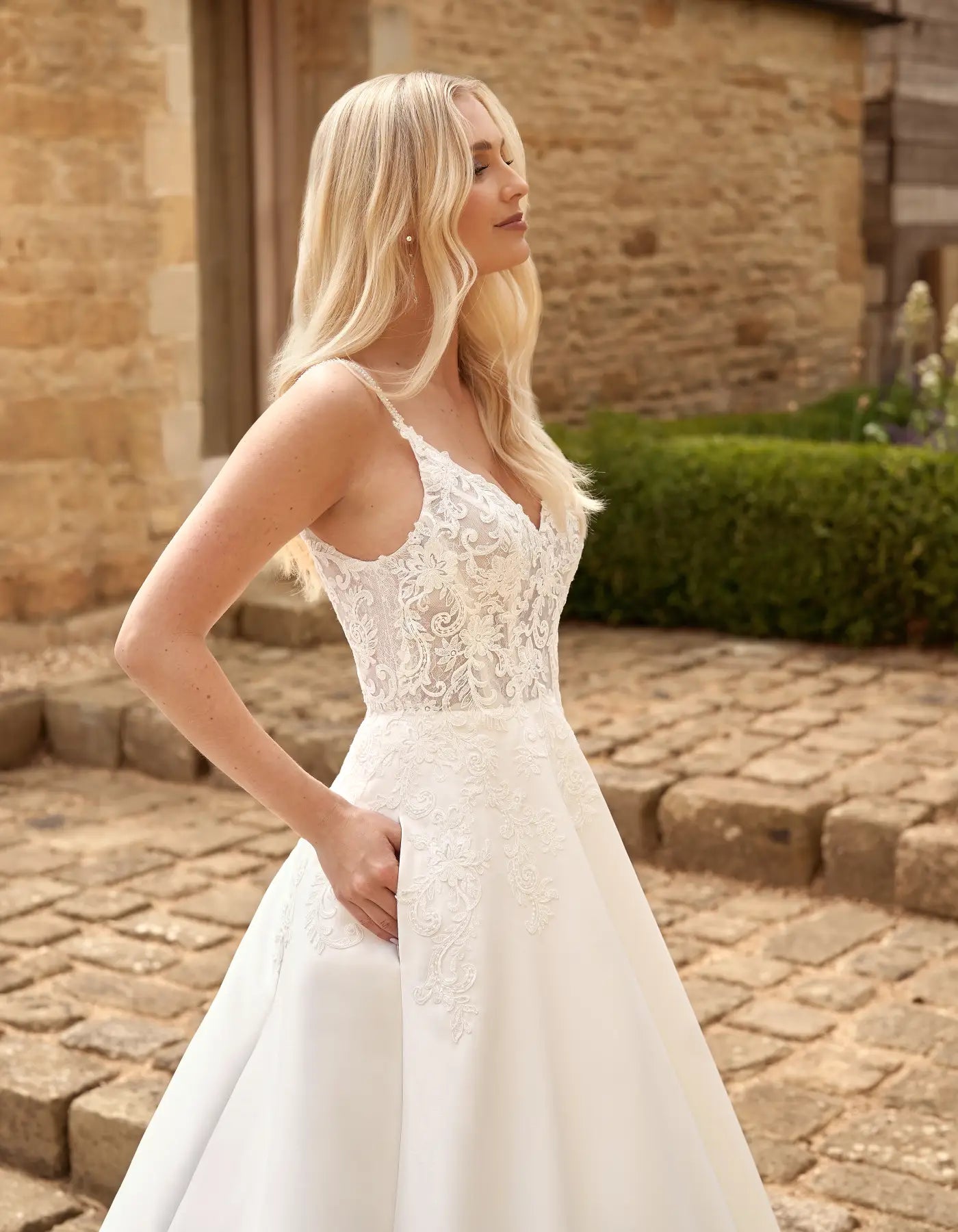 DingJiDress a contemporary mikado and lace a-line with pockets