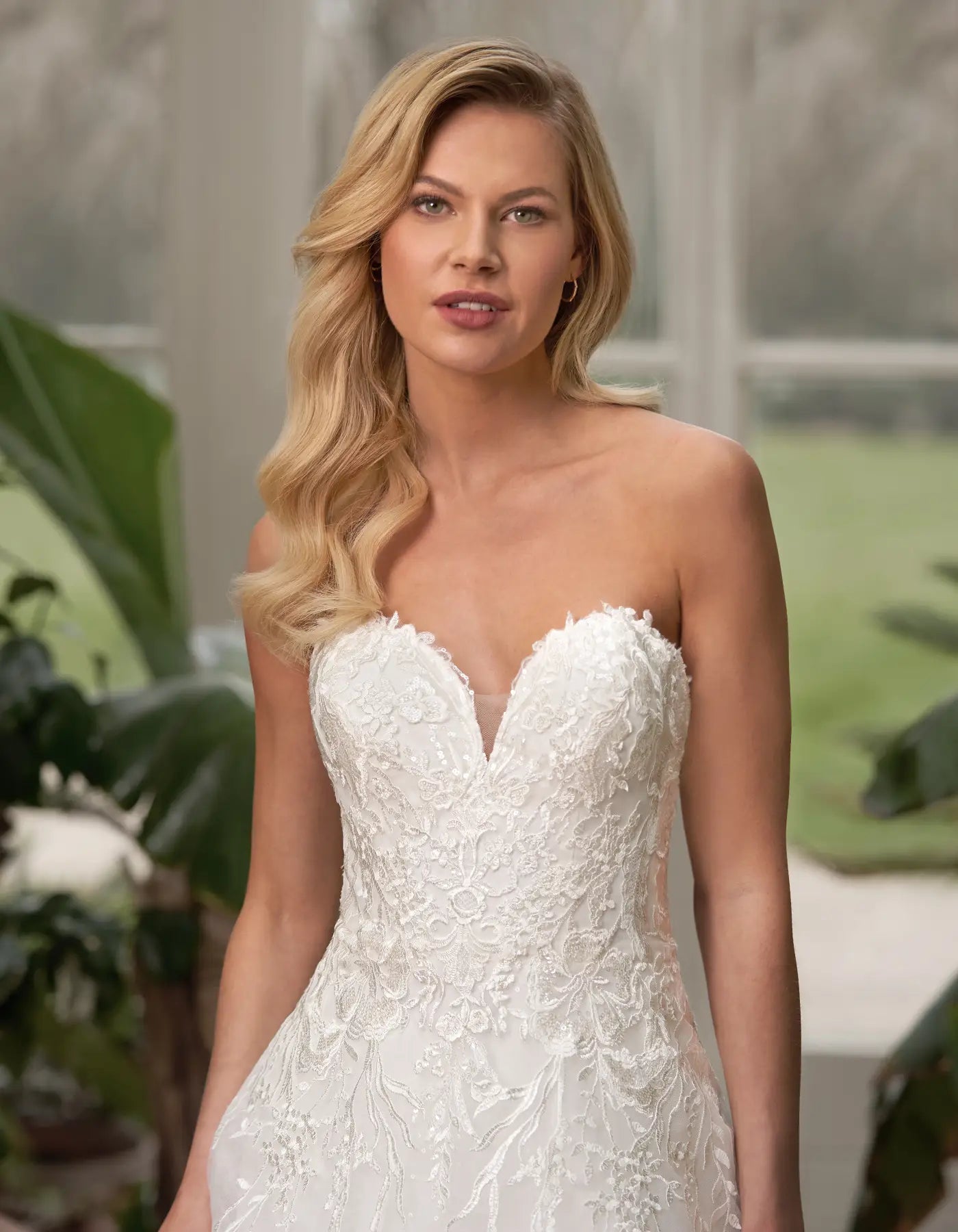 DingJiDress classic strapless lace a-line with sequin tulle