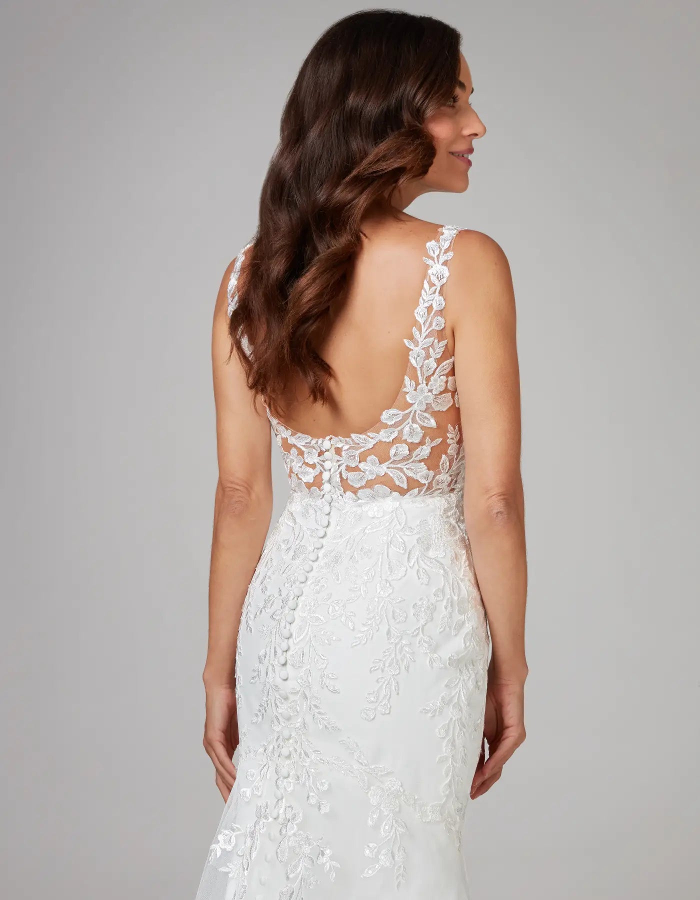 DingJiDress a floral lace mermaid with delicate lace straps