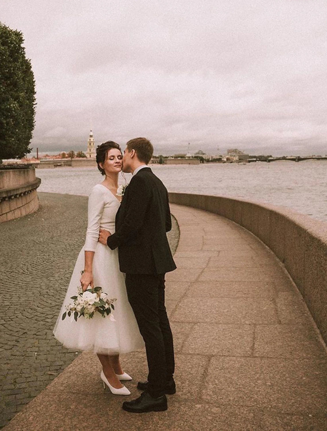 Bridal Shower Vintage Simple Wedding Dresses Wedding Dresses A-Line Sweetheart Camisole Spaghetti Strap Ankle Length Tulle Bridal Gowns With Bow(s)