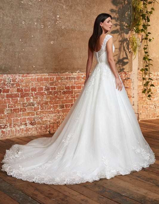 DingJiDress detailed lace a-line with on-the-shoulder straps