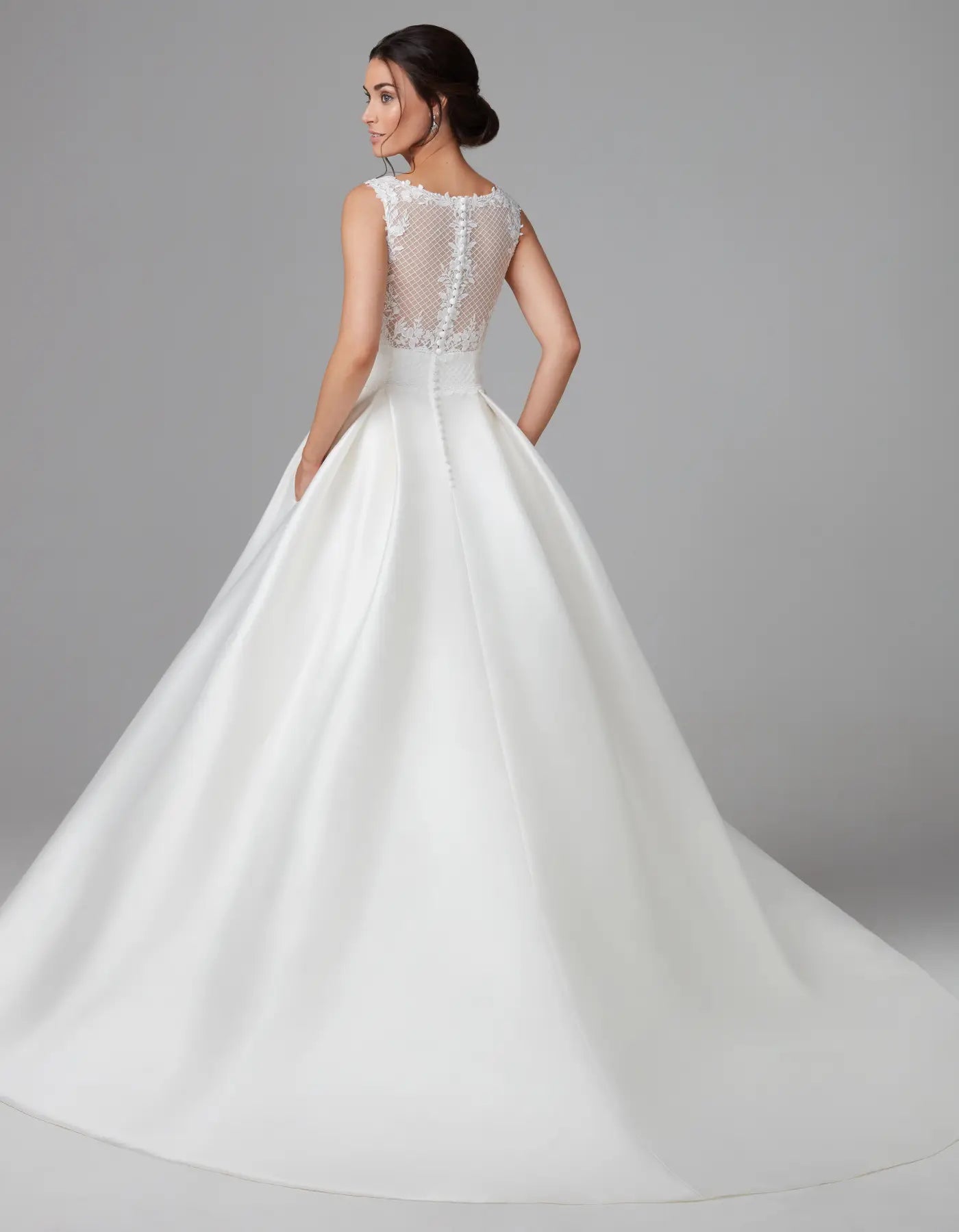 DingJiDress a shimmering mikado ballgown with illusion back