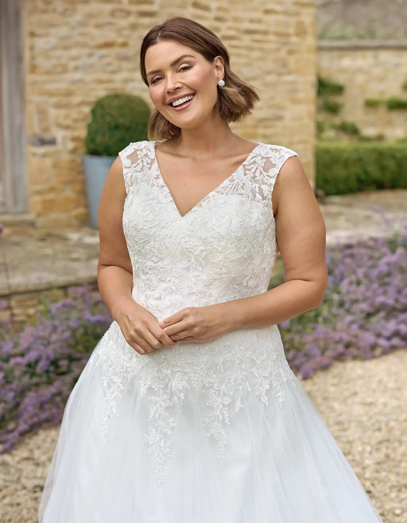 a flattering fit & flare with floral lace