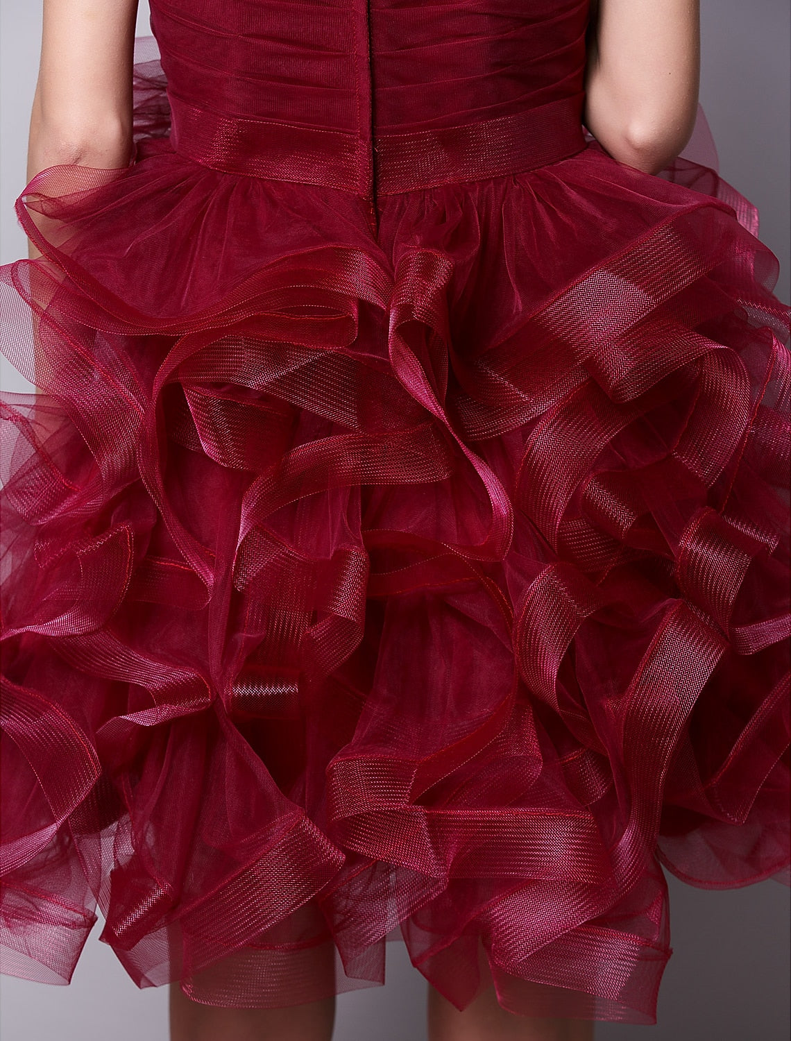 Ball Gown Hot Homecoming Cocktail Party Valentine's Day Dress Strapless Sleeveless Short / Mini Tulle with Ruched