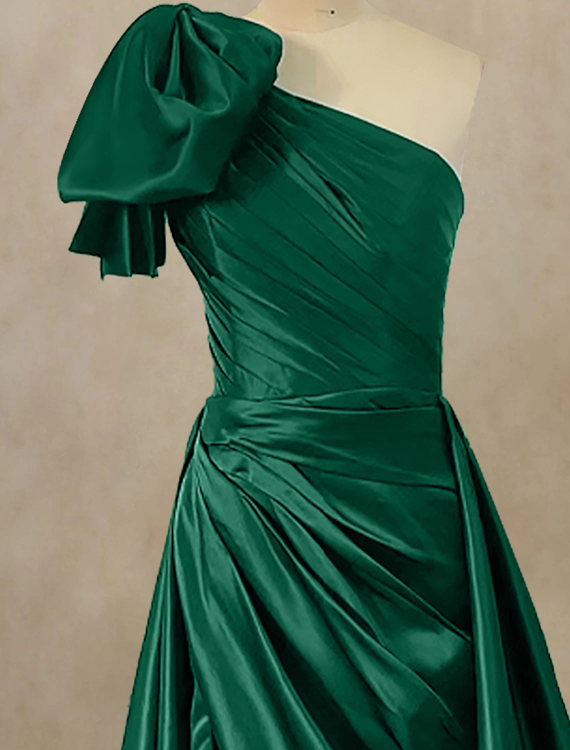 A-Line Evening Gown Celebrity Style Dress Formal Christmas Court Train Sleeveless One Shoulder Satin with Ruched