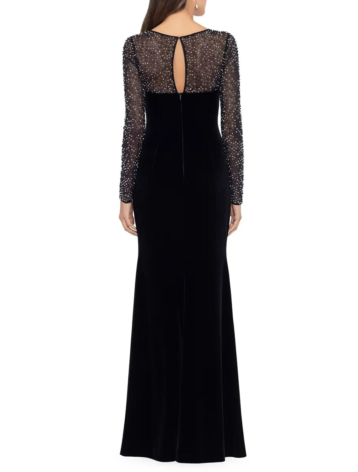 Sheath / Column Evening Gown Elegant Dress Formal Floor Length 3/4 Length Sleeve Jewel Neck Stretch Fabric with Rhinestone Beading