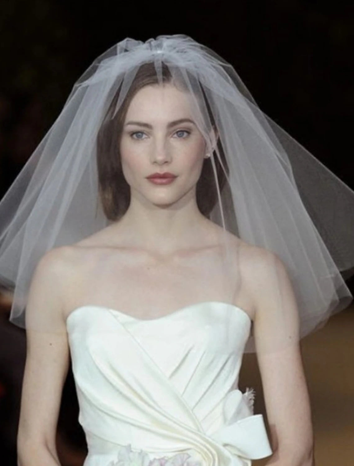 DingJiDress Two-tier Simple / Classic Style Wedding Veil Shoulder Veils with Pure Color 27.56 in (70cm) Tulle