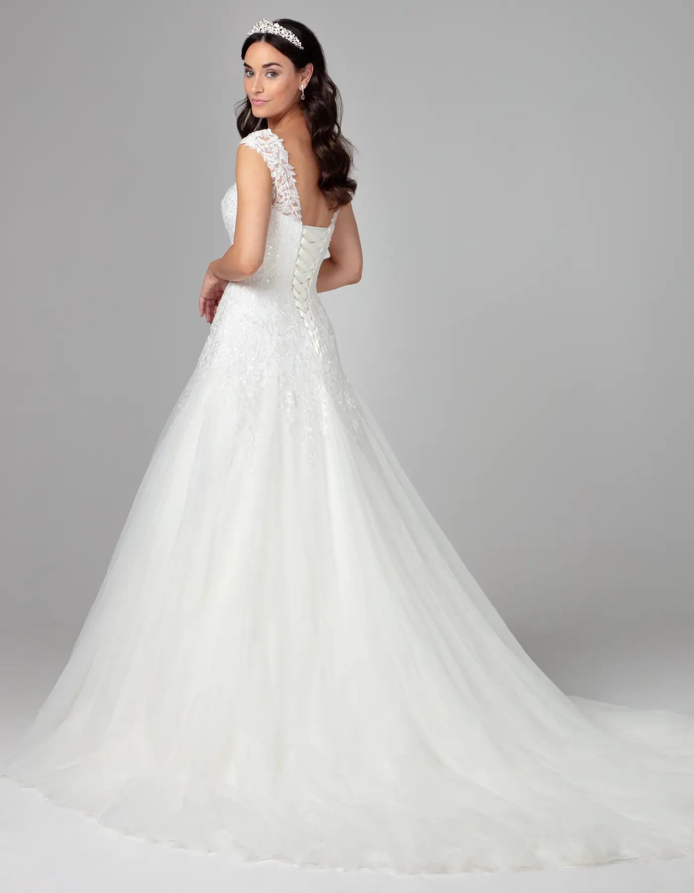 DingJiDress a floral lace-covered fit and flare with straps