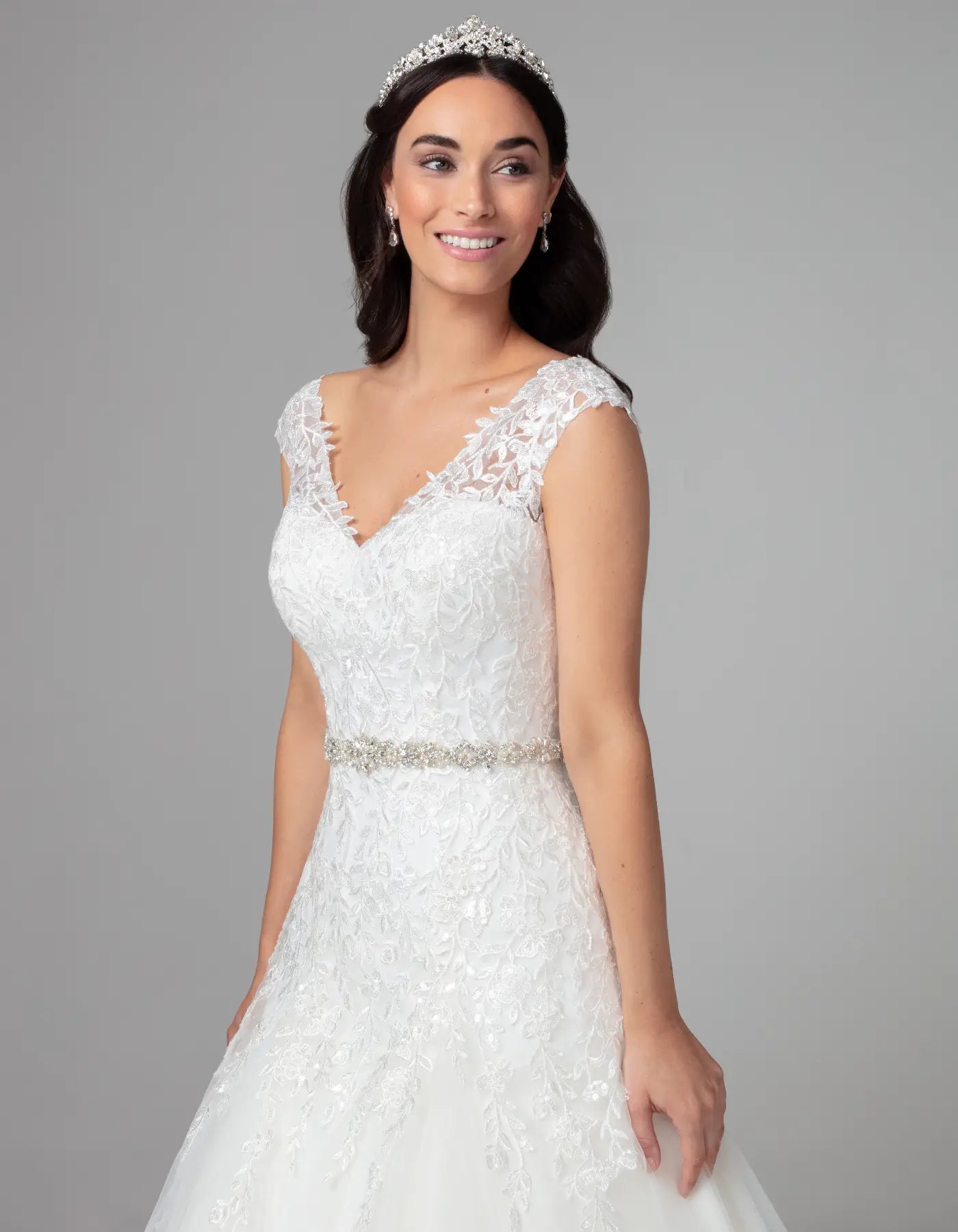 DingJiDress a floral lace-covered fit and flare with straps