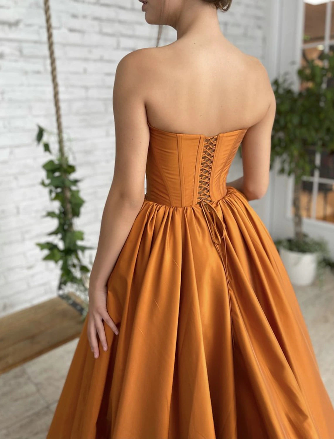 Ball Gown Evening Gown Corsets Dress Engagement Formal Evening Sweep / Brush Train Sleeveless Strapless Satin