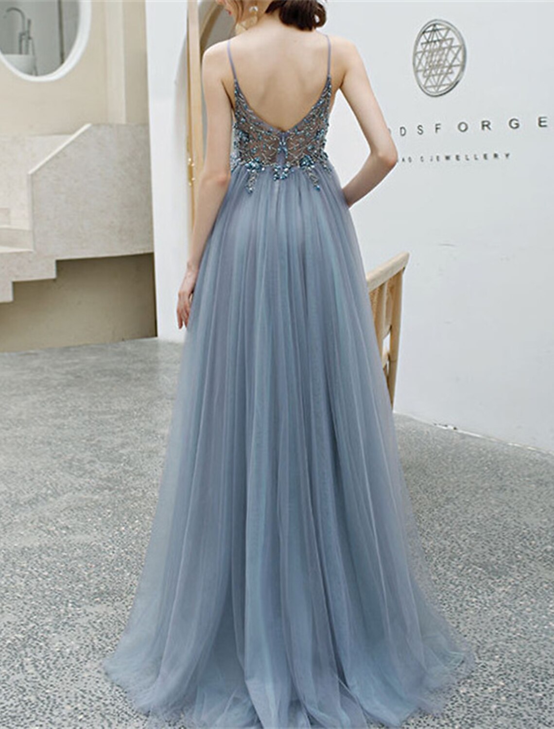 A-Line Quinceanera Dresses Luxurious Dress Prom Sweet 16 Floor Length Sleeveless Spaghetti Strap Polyester with Crystals