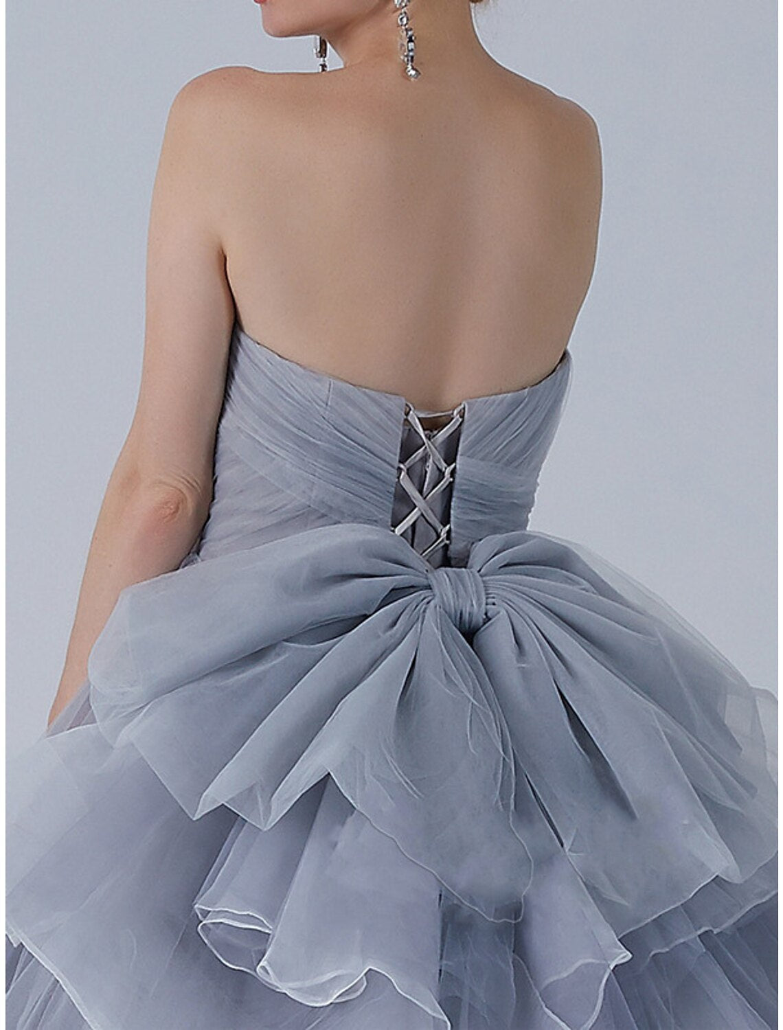 Ball Gown Prom Dresses Luxurious Dress Quinceanera Prom Sweep / Brush Train Short Sleeve Off Shoulder Organza with Bow(s) Pleats