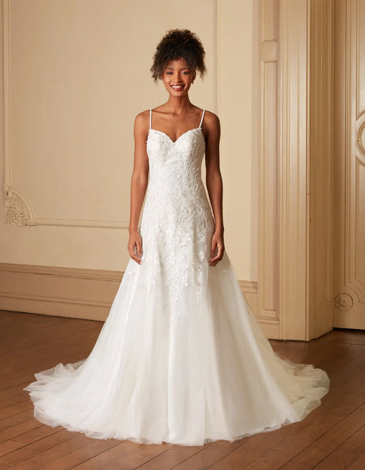 DingJiDress feminine lace fit and flare with delicate straps