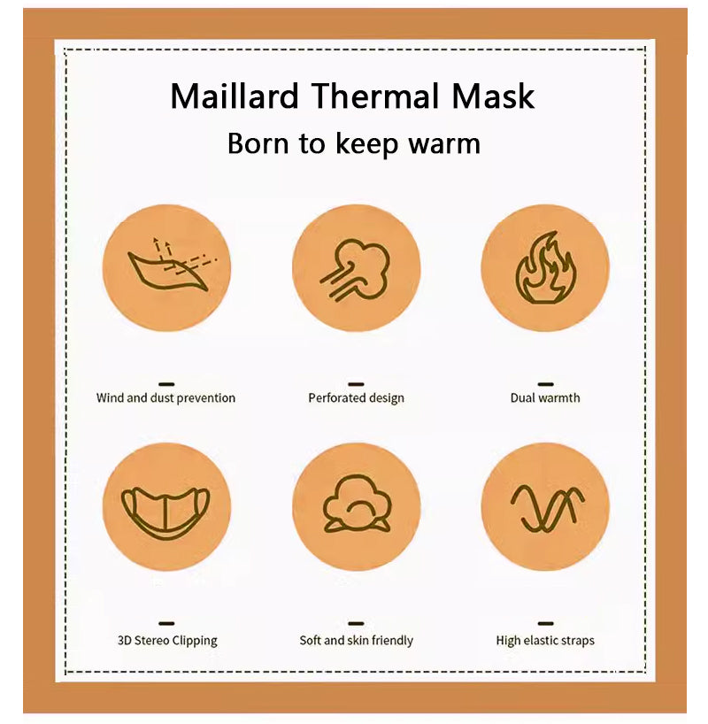 DingJiDress Maillard Mask Autumn/Winter Warm Mask Riding Windproof and Cold Keeping Mask 1 piece