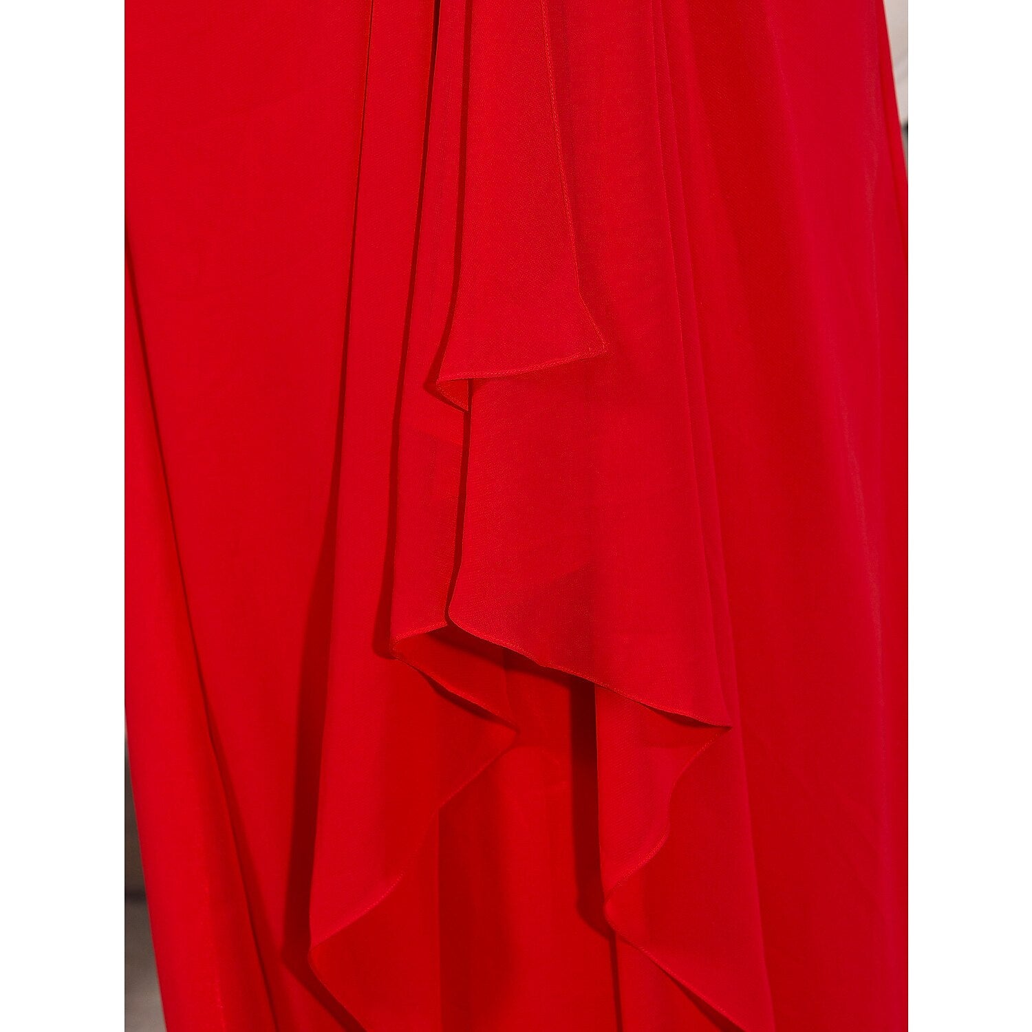 A-Line Celebrity Style Dress Formal Evening Military Ball Floor Length Sleeveless Plunging Neck Chiffon with Beading