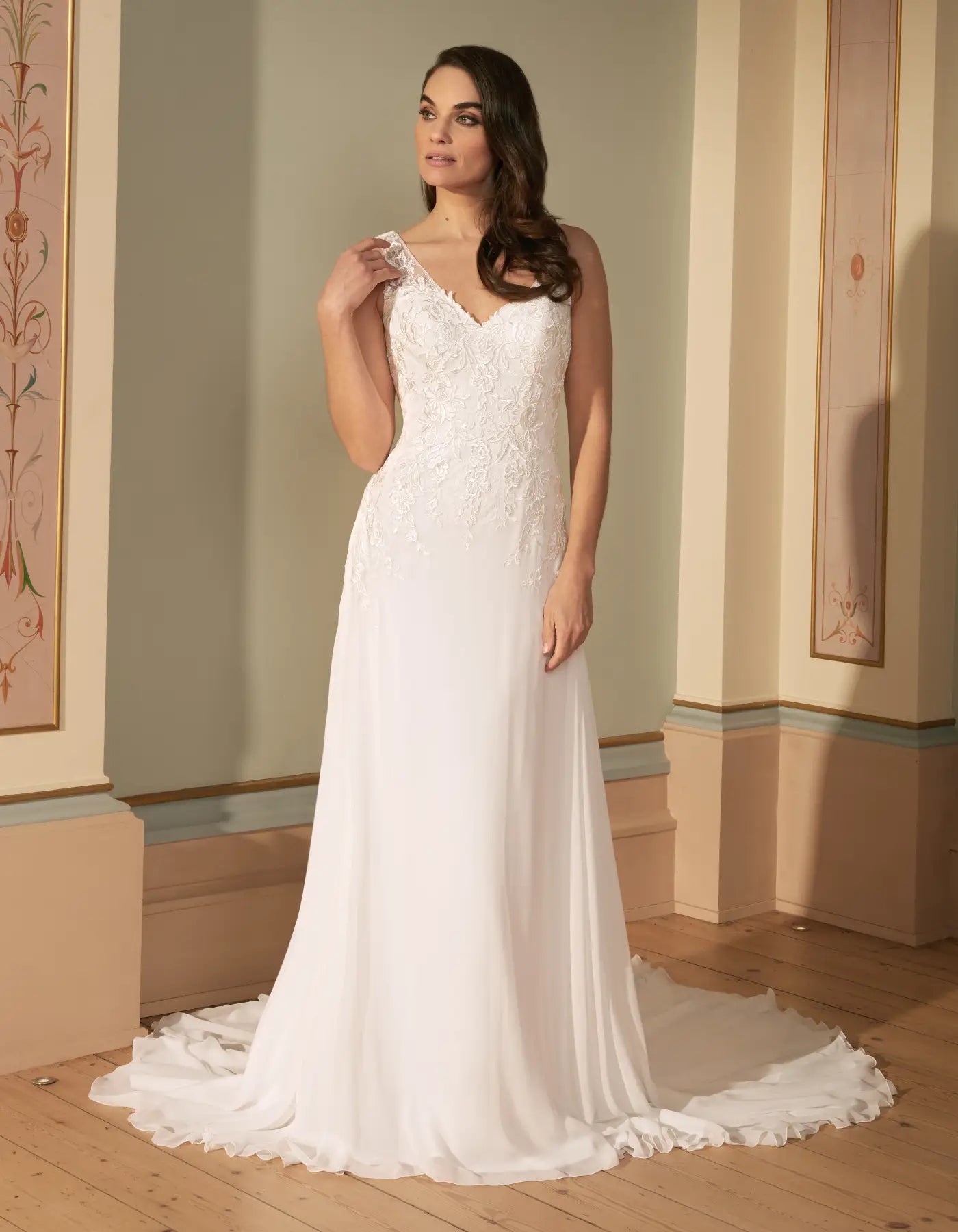 DingJiDress a lightweight lace a-line with striking cowl back Wedding Dresses