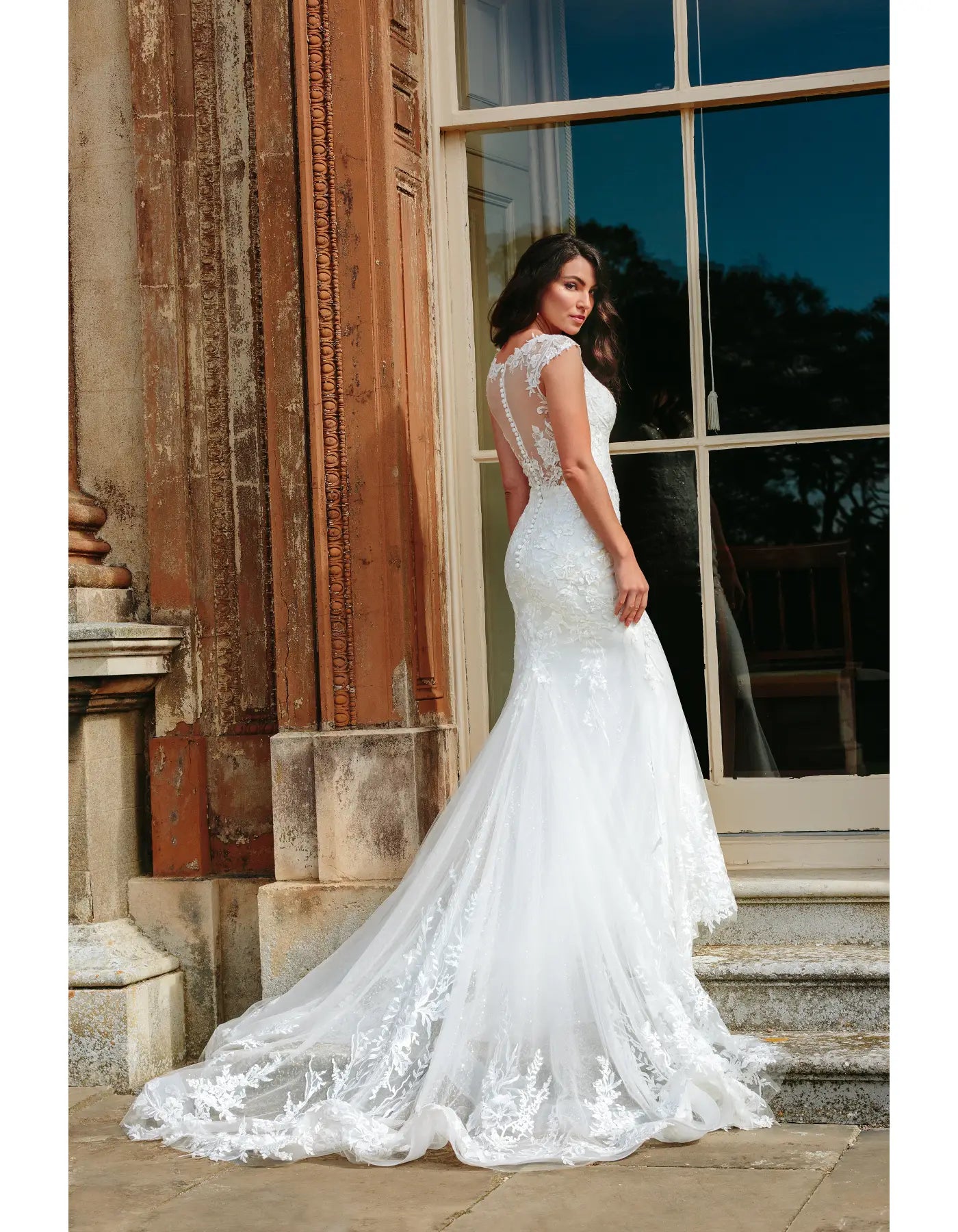 DingJiDress a modern botanical lace gown