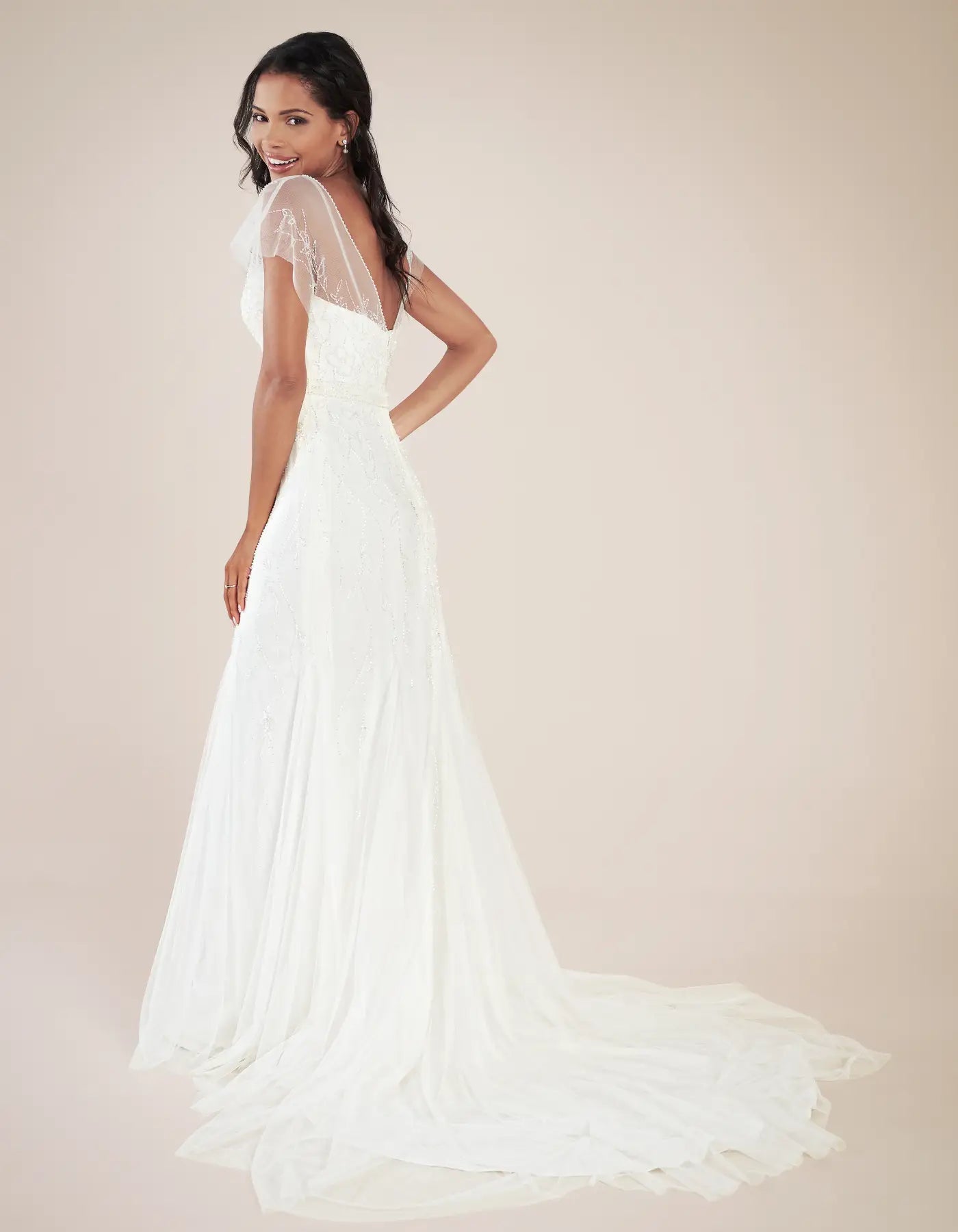 DingJiDress a fully beaded boho sheath gown Wedding Dresses