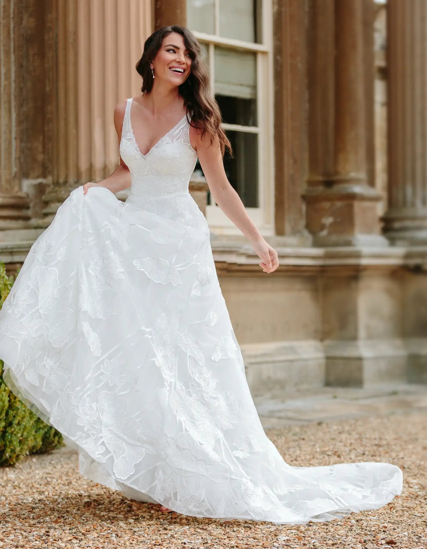 DingJiDress a statement floral lace gown Wedding Dresses