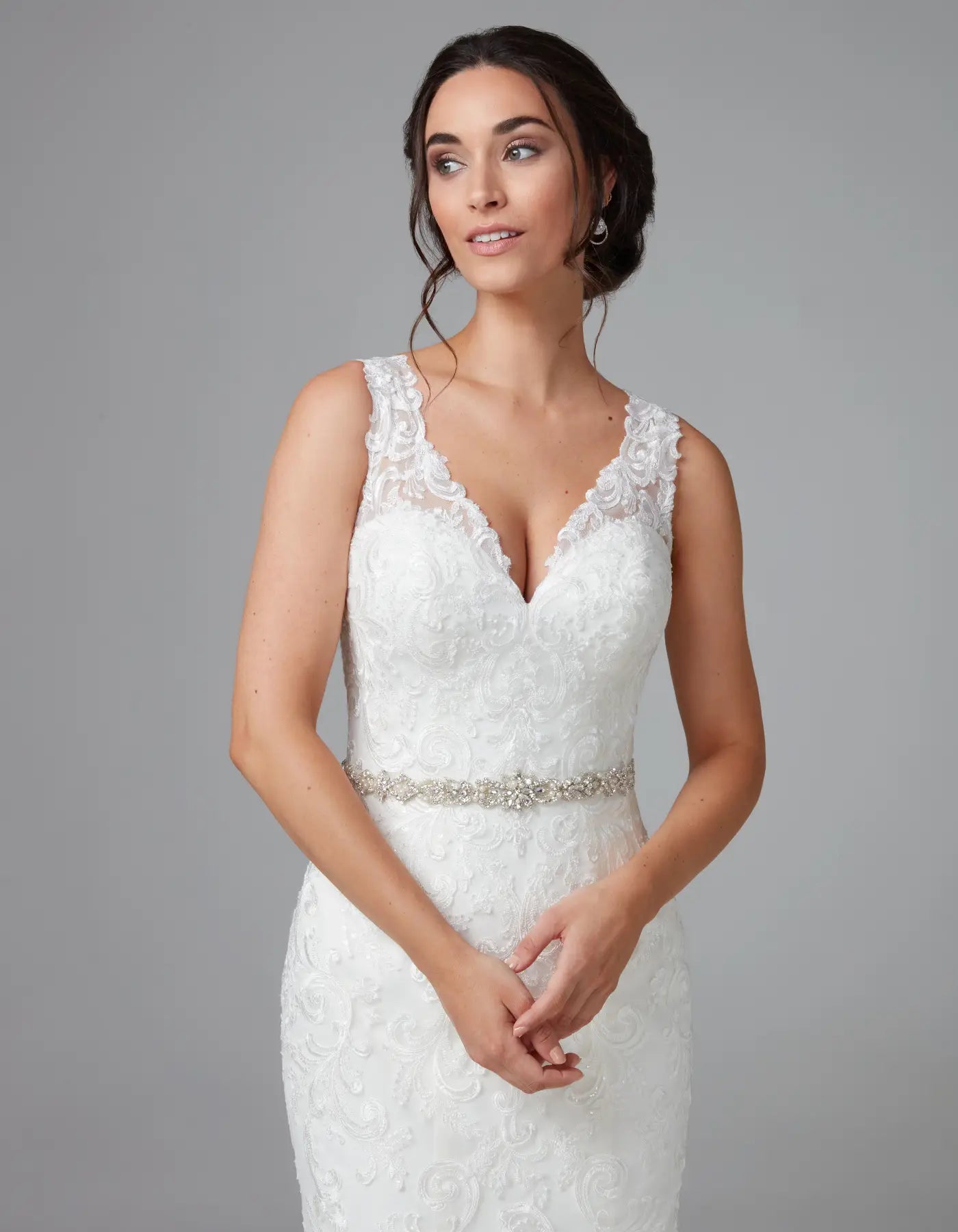 DingJiDress a lace mermaid with illusion straps