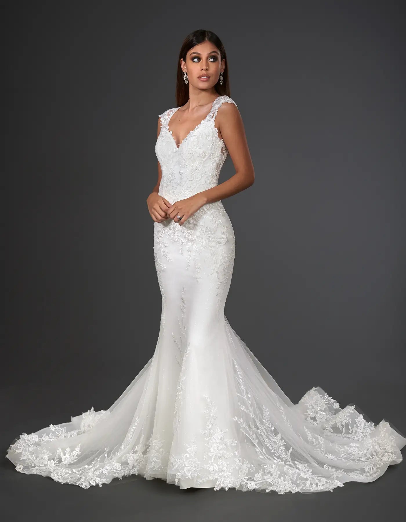 DingJiDress a modern botanical lace gown