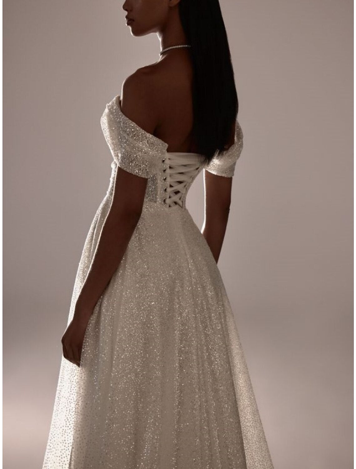 Formal Wedding Dresses A-Line Off Shoulder Short Sleeve Court Train Tulle Bridal Gowns With Pleats Ruched