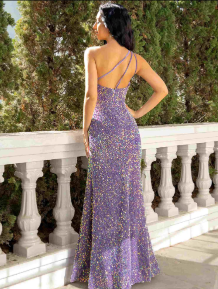 Prom Dresses Sparkle Shine Dress Party Wear Floor Length Sleeveless One Shoulder Sequined with Sequi