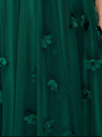 A-Line Floral Dress Wedding Guest Floor Length Short Sleeve Boat Neck Tulle with Crystals Appliques