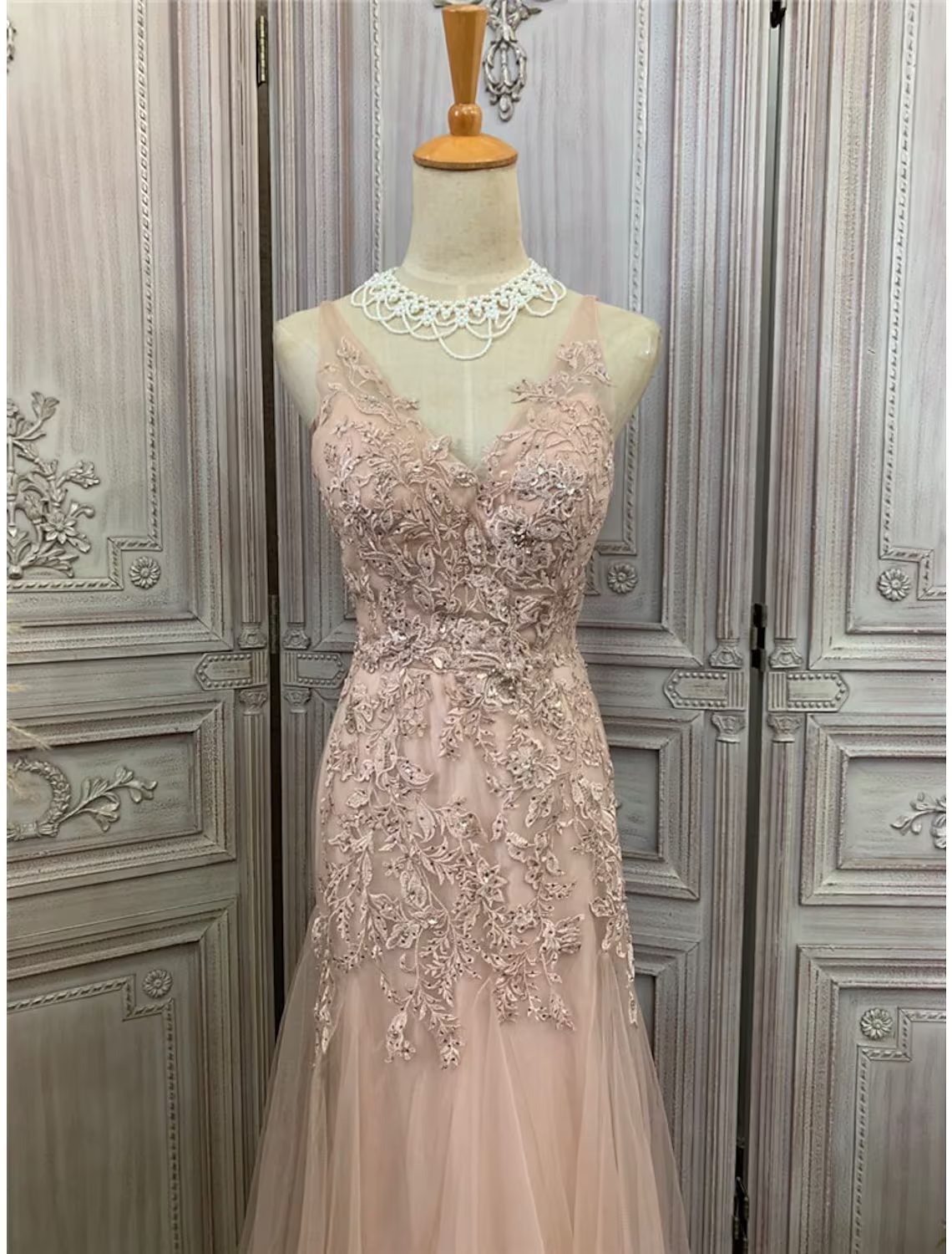 Prom Dresses Dress Party Wear Sleeveless V Neck Tulle with Appliques