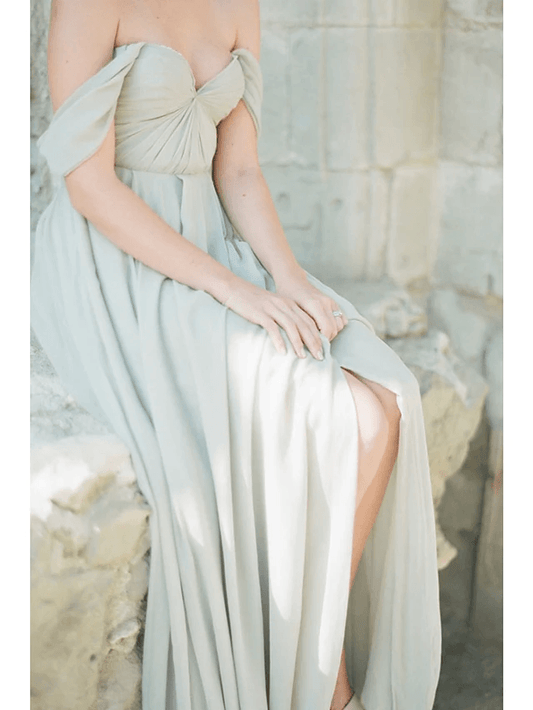 A-Line Sweetheart Neckline Floor Length Chiffon Bridesmaid Dress - luolandi