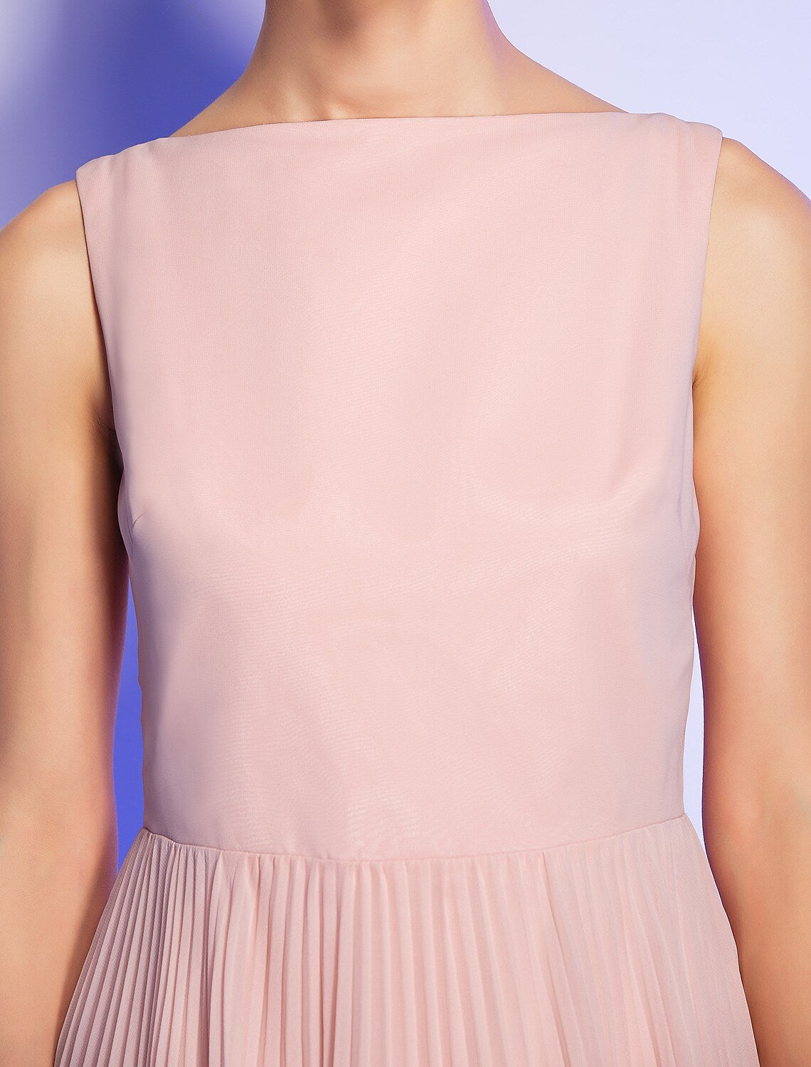 A-Line Vintage Dress Knee Length Sleeveless Boat Neck Chiffon Lace