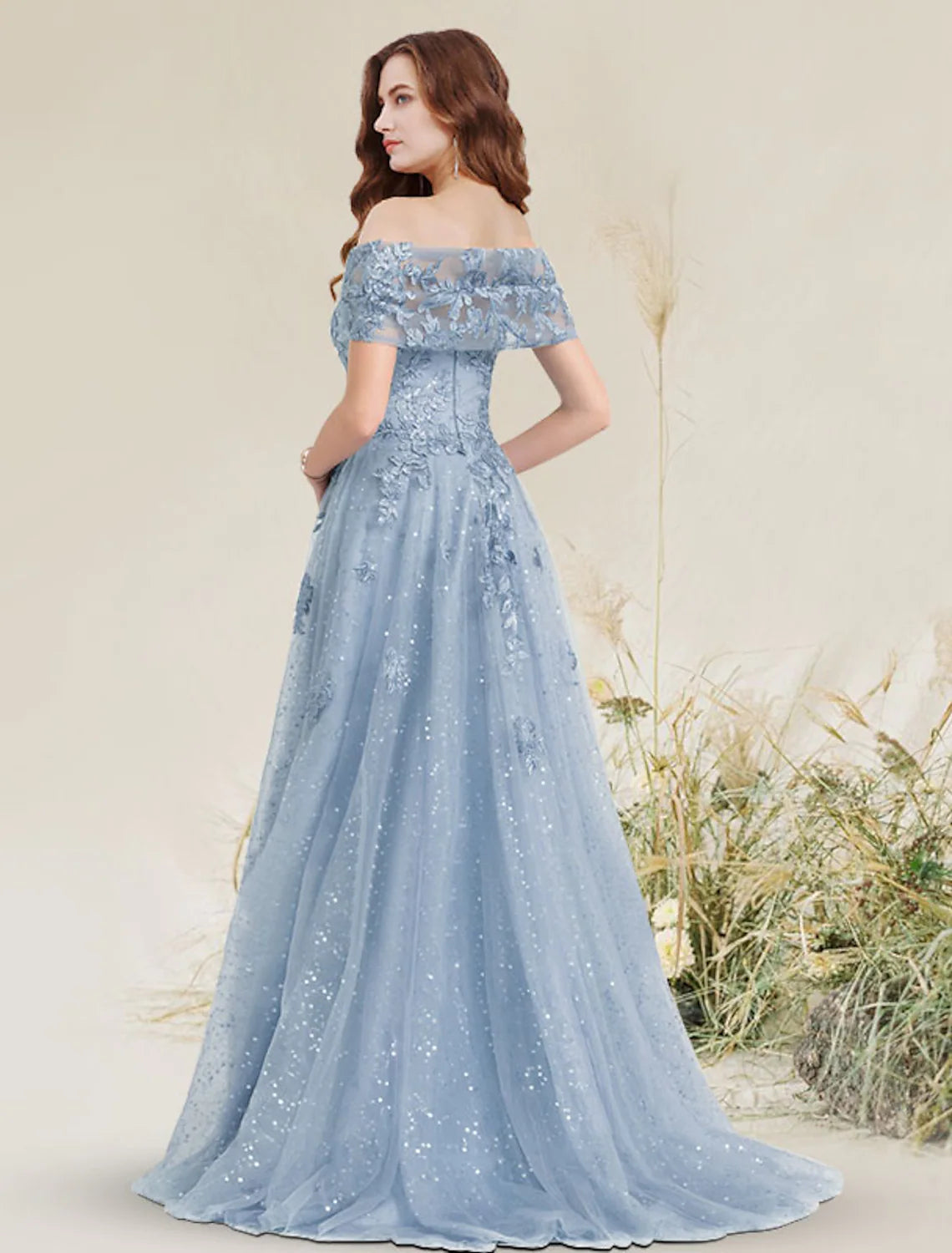 Prom Dresses Elegant Dress Wedding Sleeveless Off Shoulder Lace with Pleats