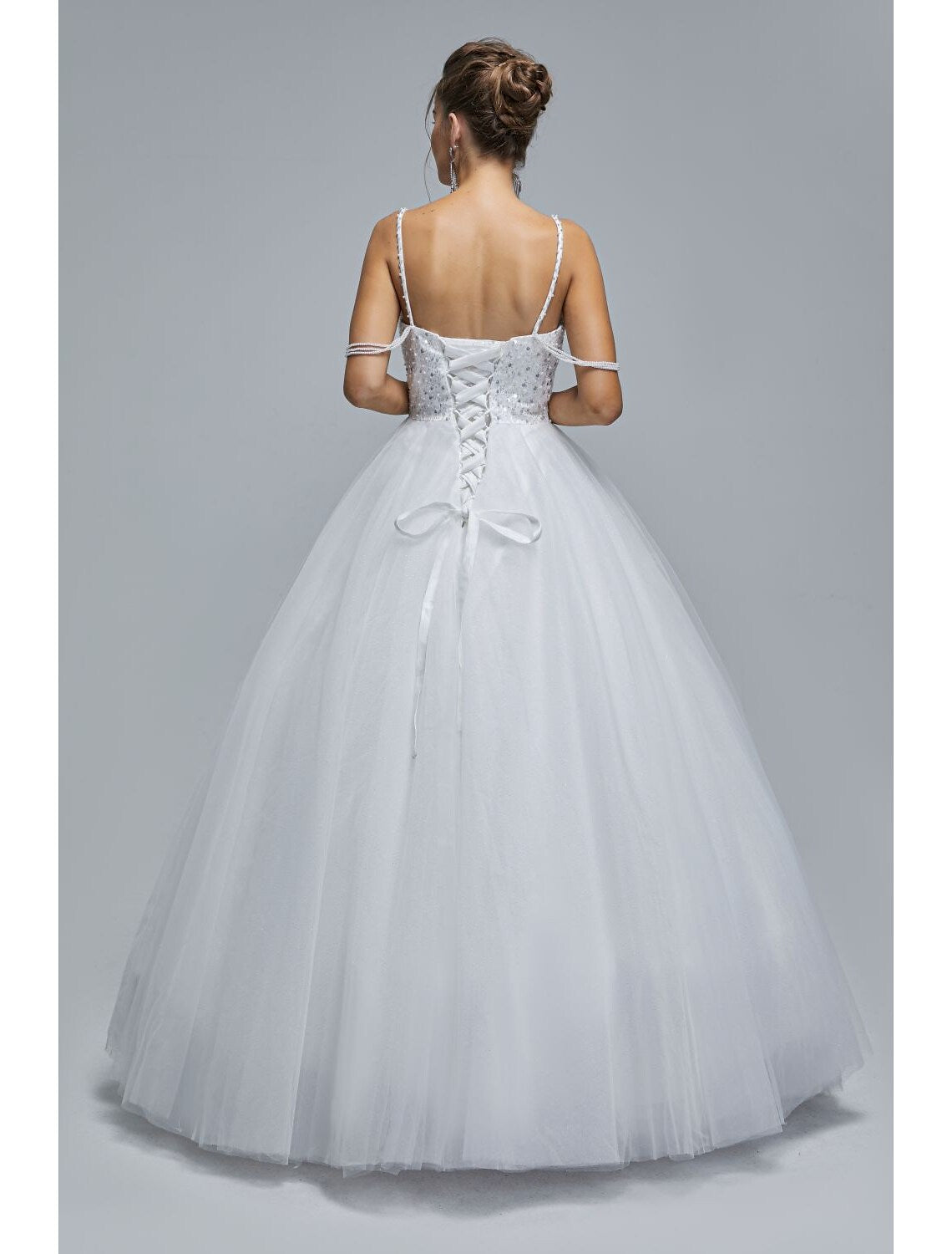 Sparkle Shine Dress Graduation Floor Length Sleeveless Strap Tulle with Pearls Sequin