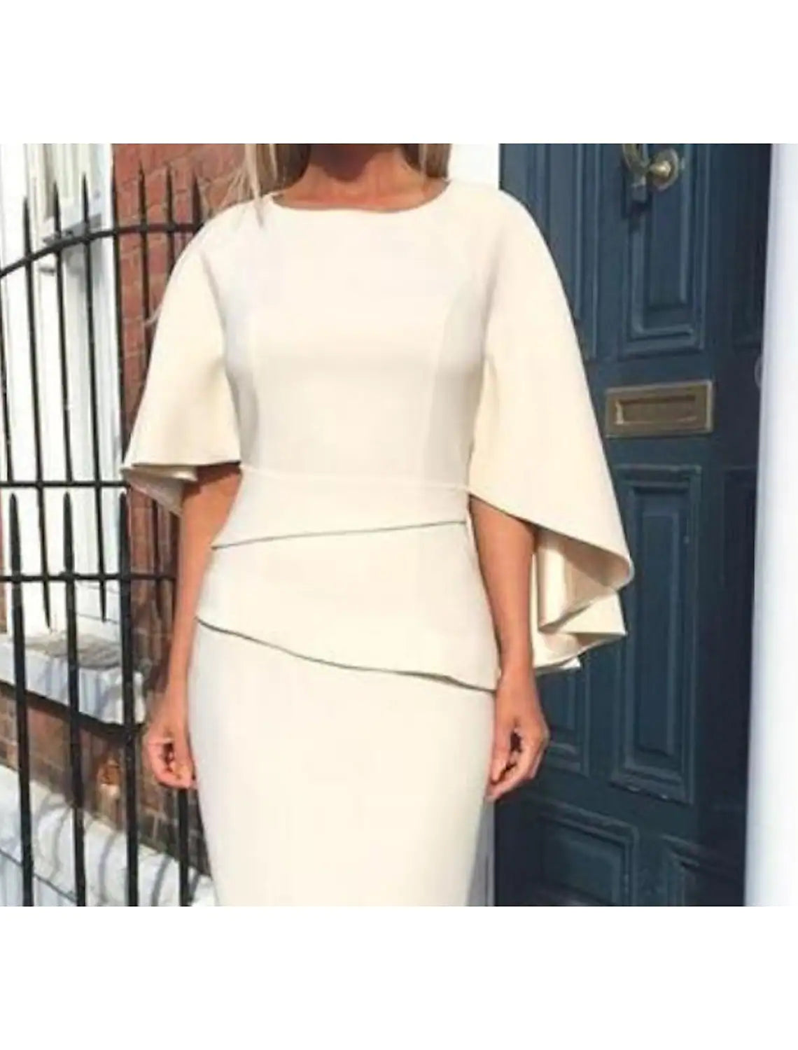 Mother of the Bride Dress Wedding Guest Simple Plus Size Elegant Asymmetrical Knee Length Charmeuse Half Sleeve Tier
