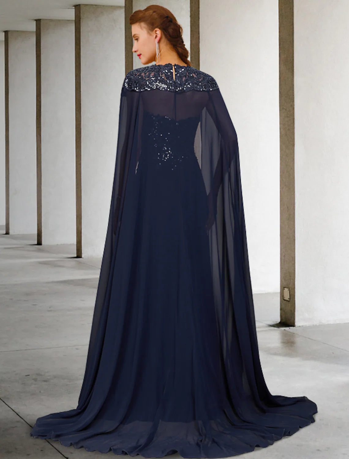 Two Piece A-Line Mother of the Bride Dress Vintage Elegant Strapless Floor Length Chiffon Lace Sequined Sleeveless with