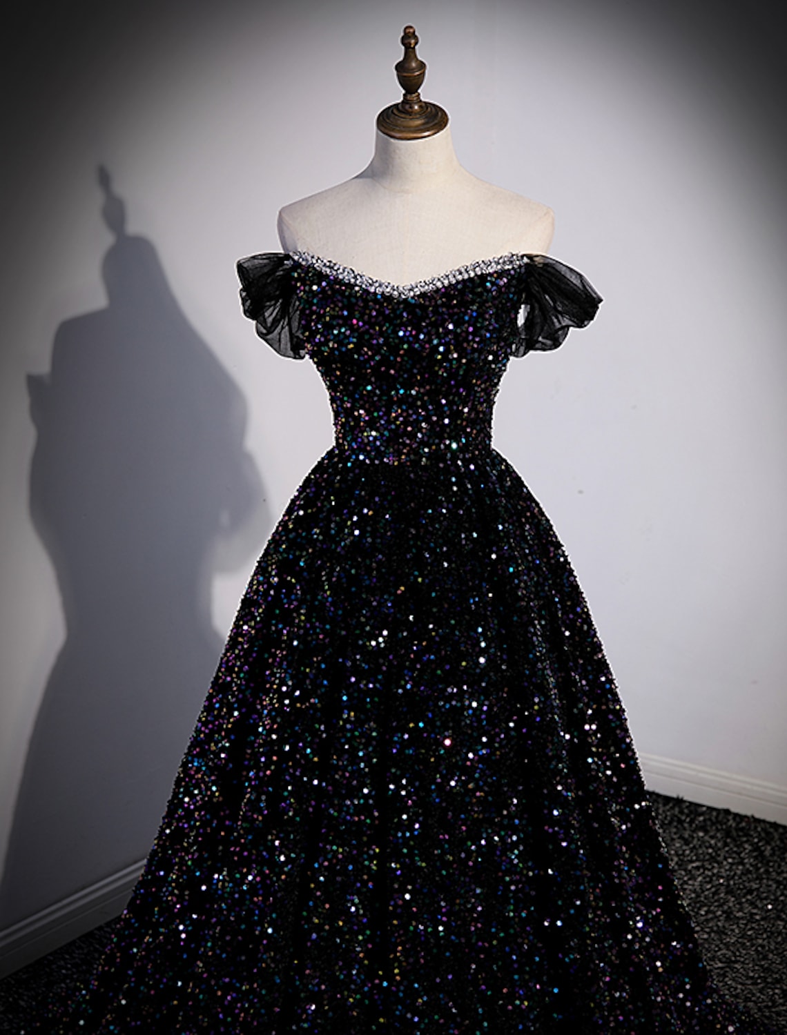 Ball Gown Prom Dresses Sexy Dress Wedding Sleeveless Off Shoulder Sequined with Pleats Sequin