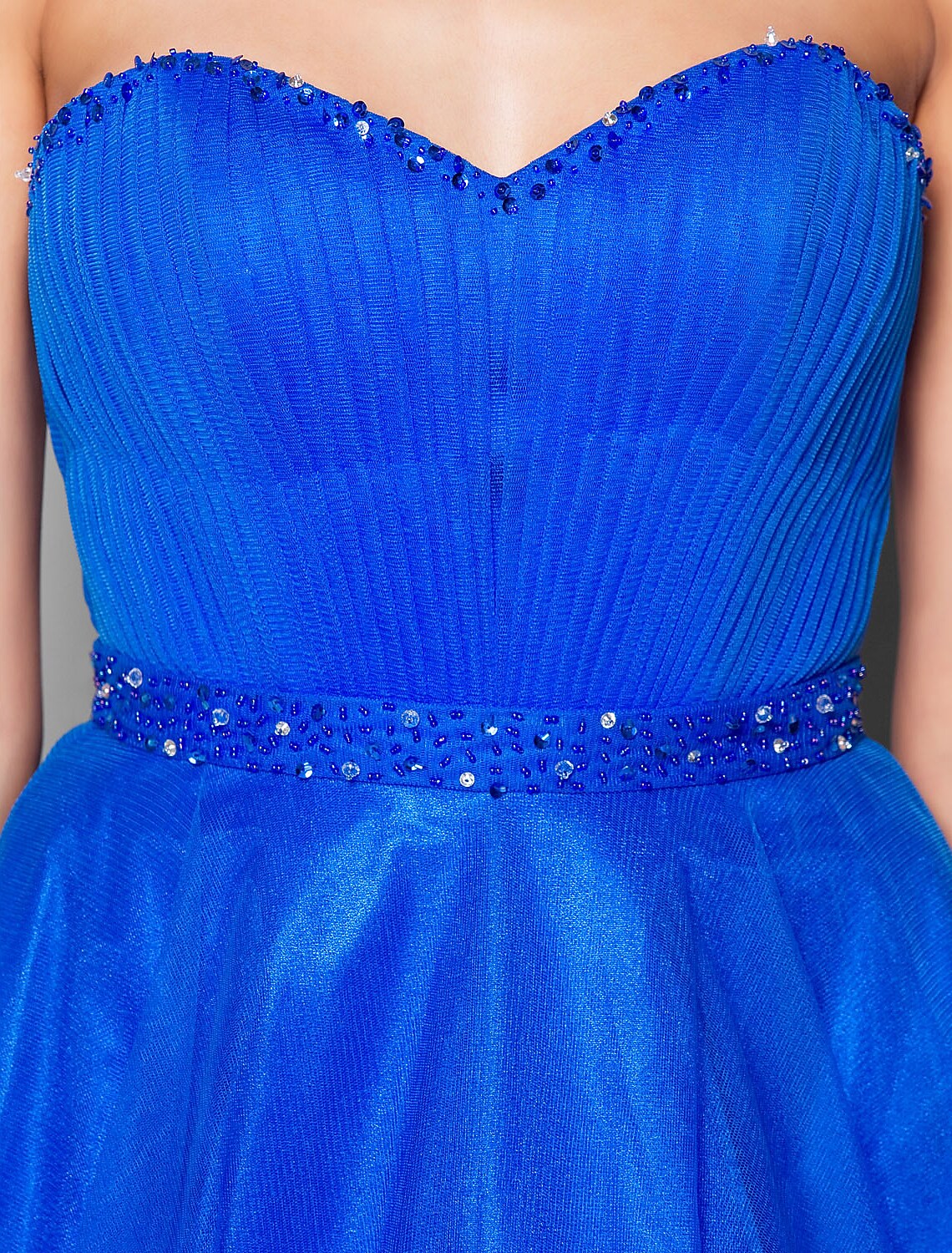 Lace Up Dress Formal Evening Floor Length Sleeveless Tulle Beading