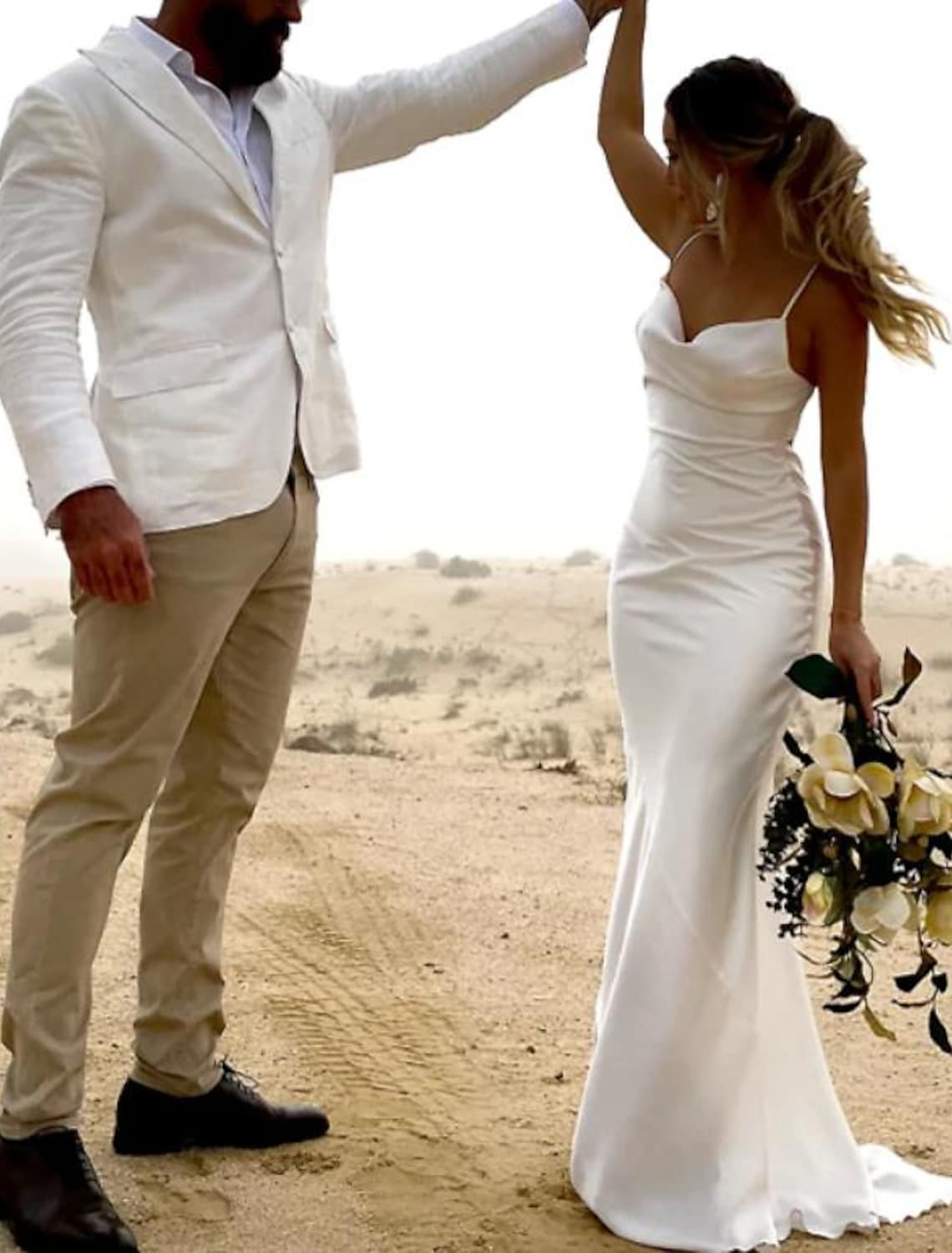 Open Back Casual Wedding Dresses Sleeveless Square Neck Strap Charmeuse Ruched